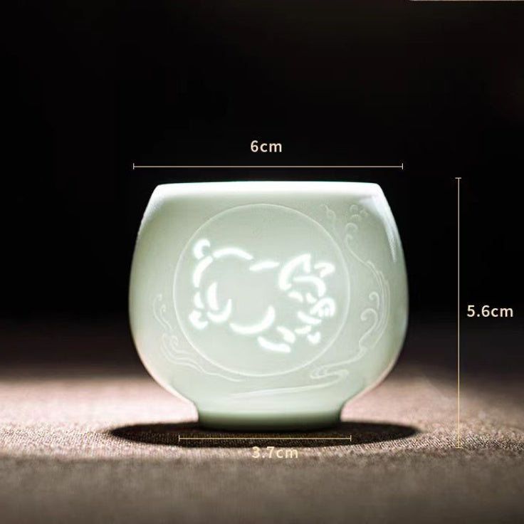 Twelve Zodiac Linglong Master Cups 135ml High End Master Cup Ceramic Tea Bowl Personalized For Women Exquisite