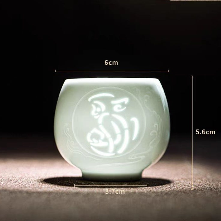 Twelve Zodiac Linglong Master Cups 135ml High End Master Cup Ceramic Tea Bowl Personalized For Women Exquisite