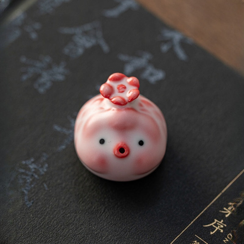 Handcrafted Ceramic Bubble Blowing Fish Tea Pet and Cup Set