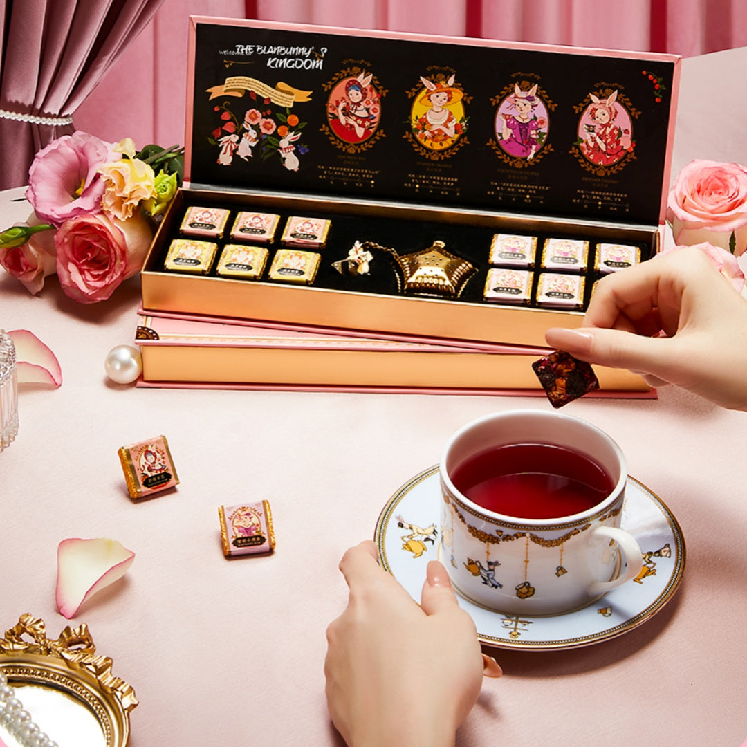 4 Flavors(4g*12pcs) Mini Tea Cakes Fruit & Flowers Medley Gift Set 48g