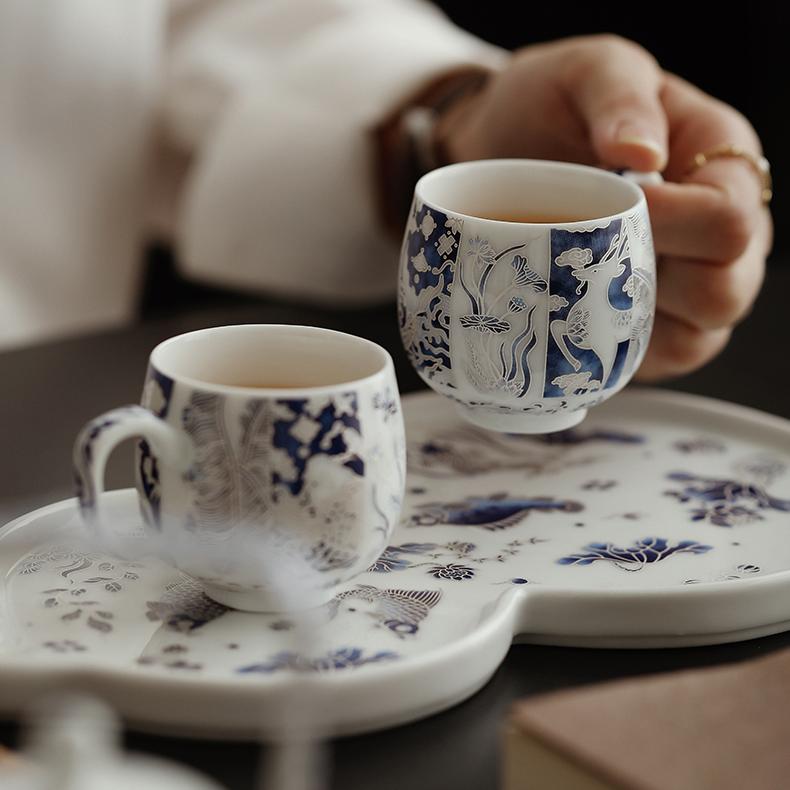 5Pcs Silver Wire Inlay Teapot Set