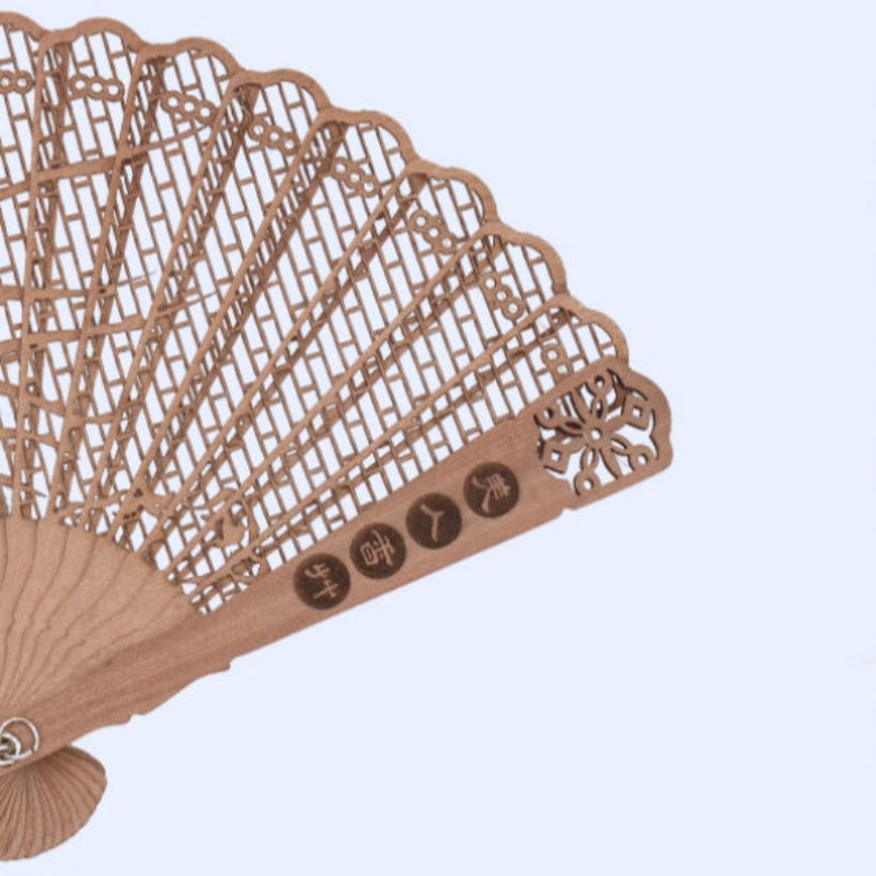 Elegant Beauty and Fragrance Wooden Aromatherapy Folding Fan Exquisite Handcrafted Decor