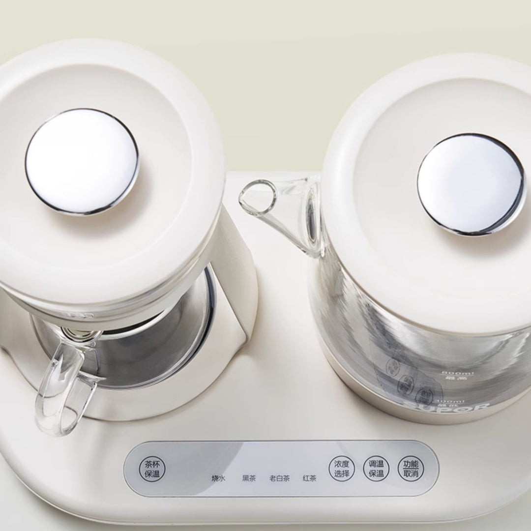 Electric Tea Kettle with Glass Pot Steam Tea Maker - Automatic Spray-Type Brewing System