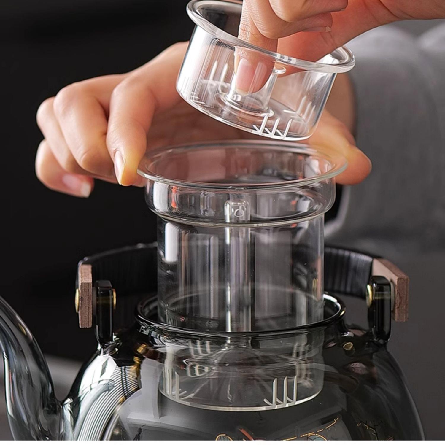 Everything Goes Well Glass Teapot with Electric Ceramic Stove Set