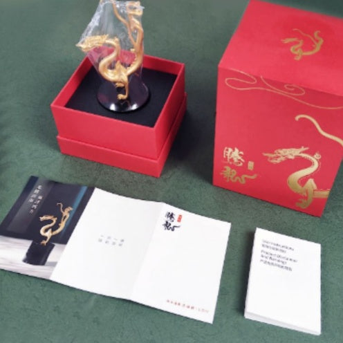 Exquisite Dragon Ornament Elegant Copper and Crystal Glass Decor