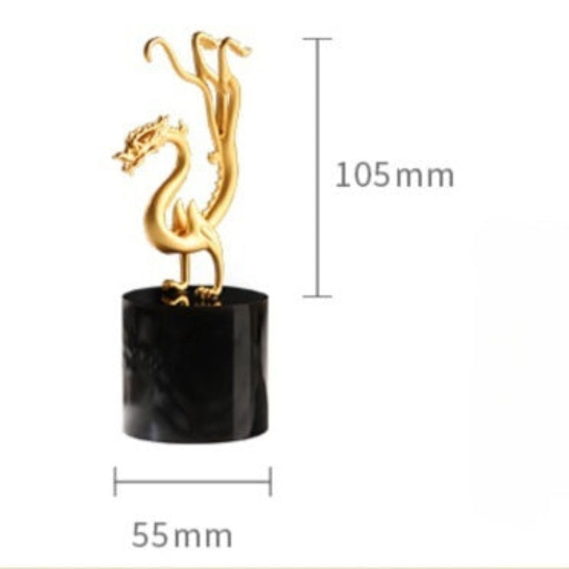 Exquisite Dragon Ornament Elegant Copper and Crystal Glass Decor