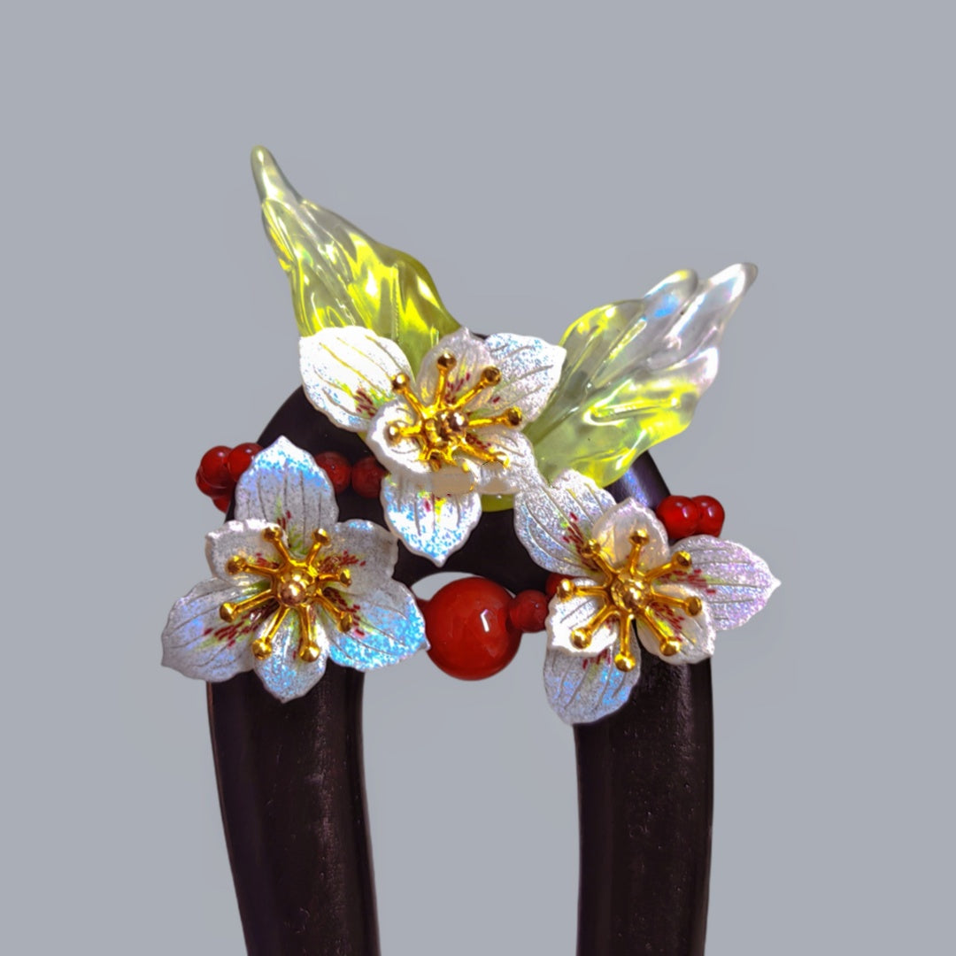 Black Sandalwood Ancient Style U-shaped Double Hairpin
