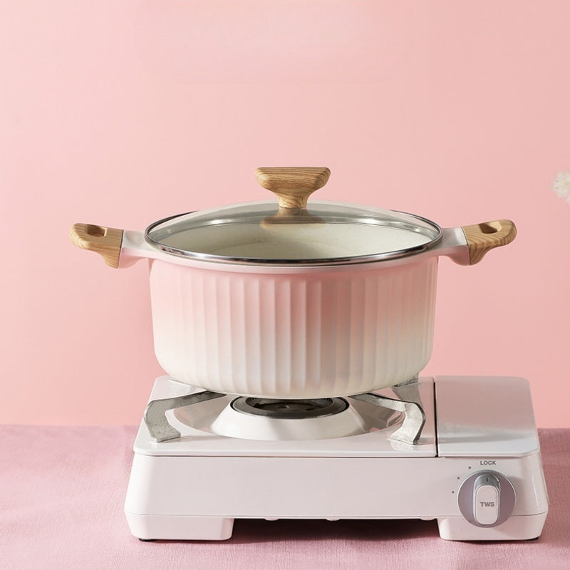 Pink Color Changing Non Stick Saucepan Set