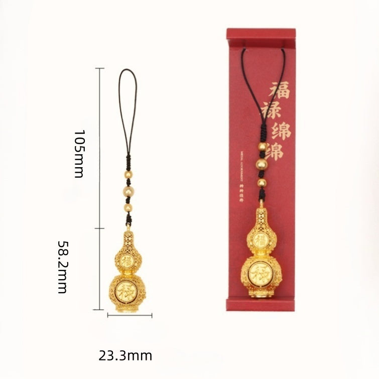 Lucky Gourd Metal Phone Charm Elegant and Stylish Accessory
