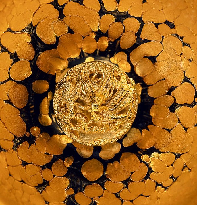 Premium 999 Pure Silver and 24K Gold Gilded Dragon Tea Set