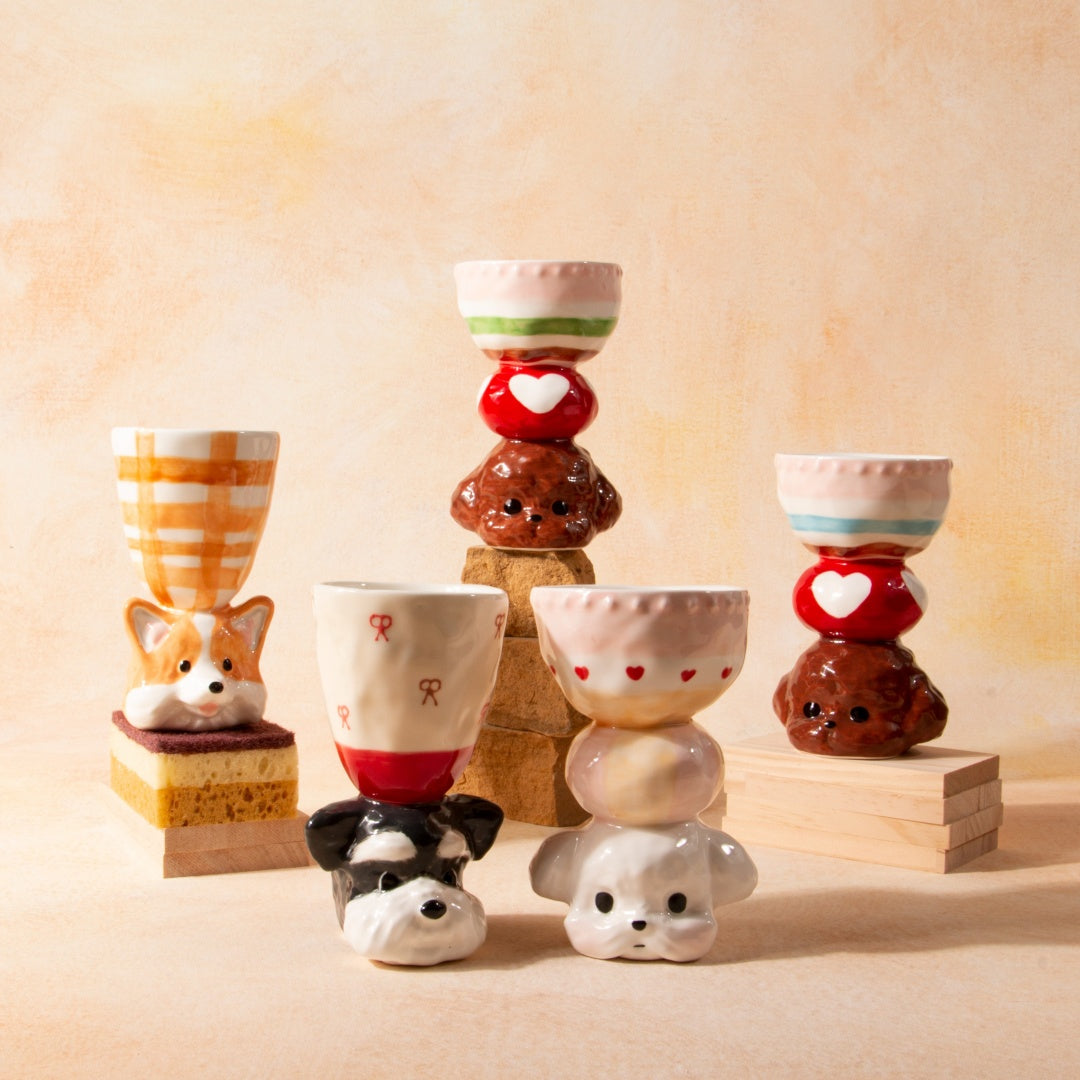 Limited Edition Handmade Cute Dog Ceramic Cup