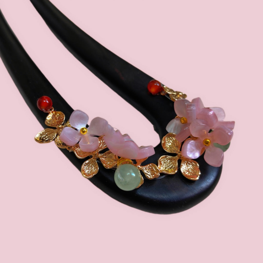 New Chinese Style Black Sandalwood U-shaped Hairpin