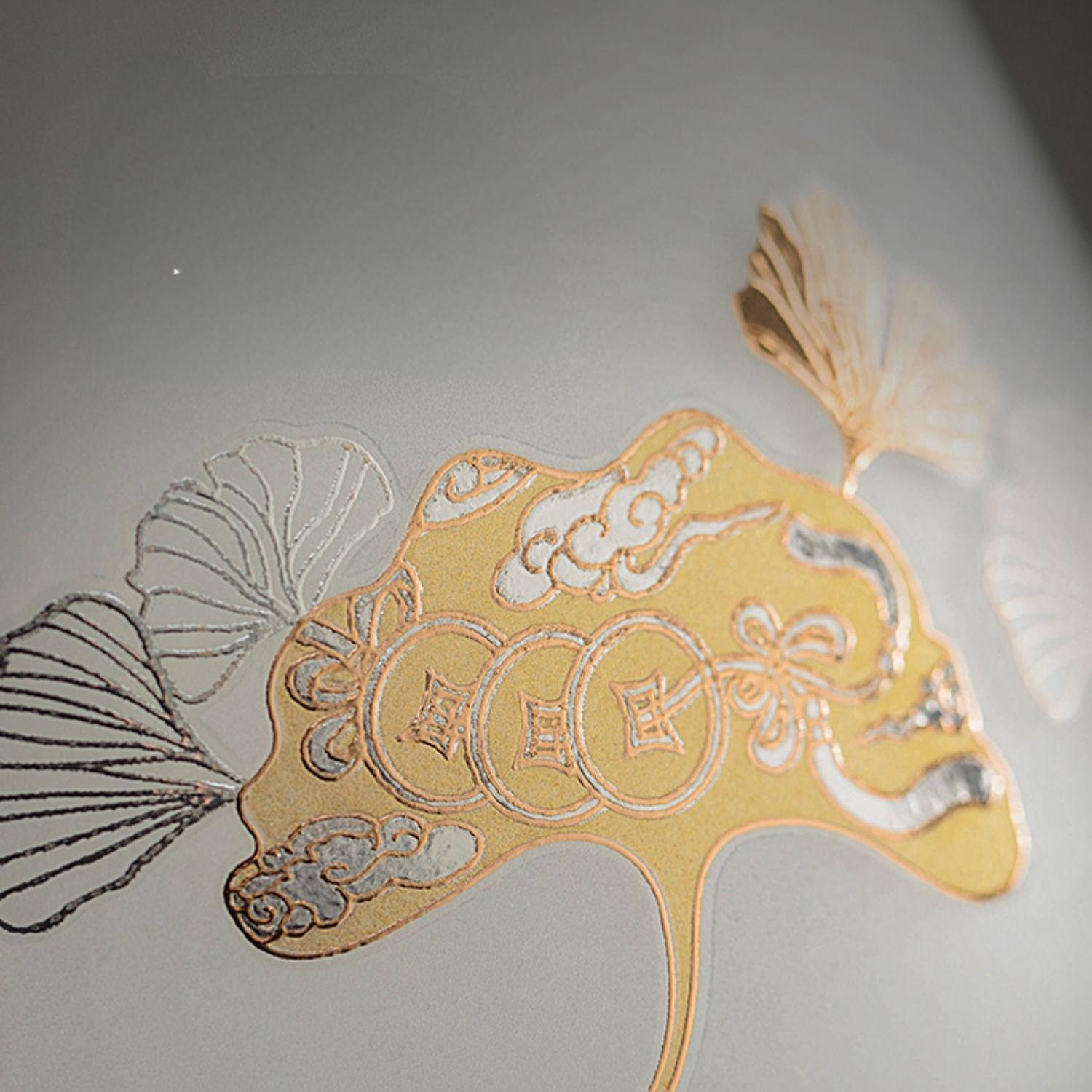 White Gingko Glass Teapot with Stove