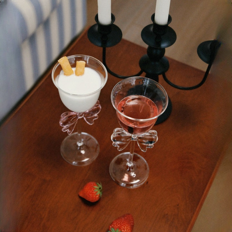 Handcrafted Bowknot Wine Champagne Glasses