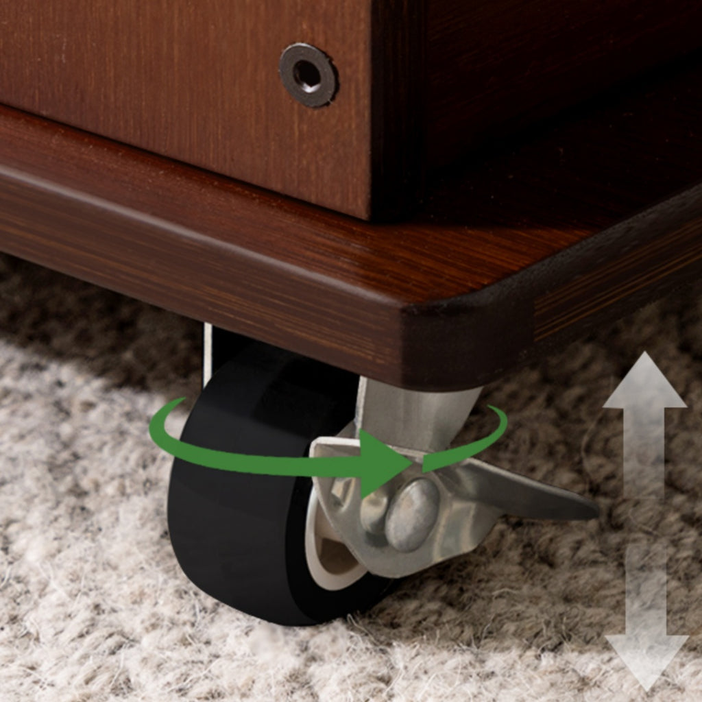 Multi-Functional Rolling End Table with Foldable Shelf