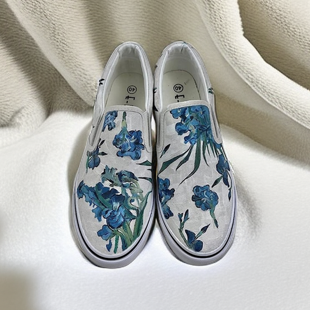 #010 Van Gogh Theme Hand-Painted Canvas Shoes