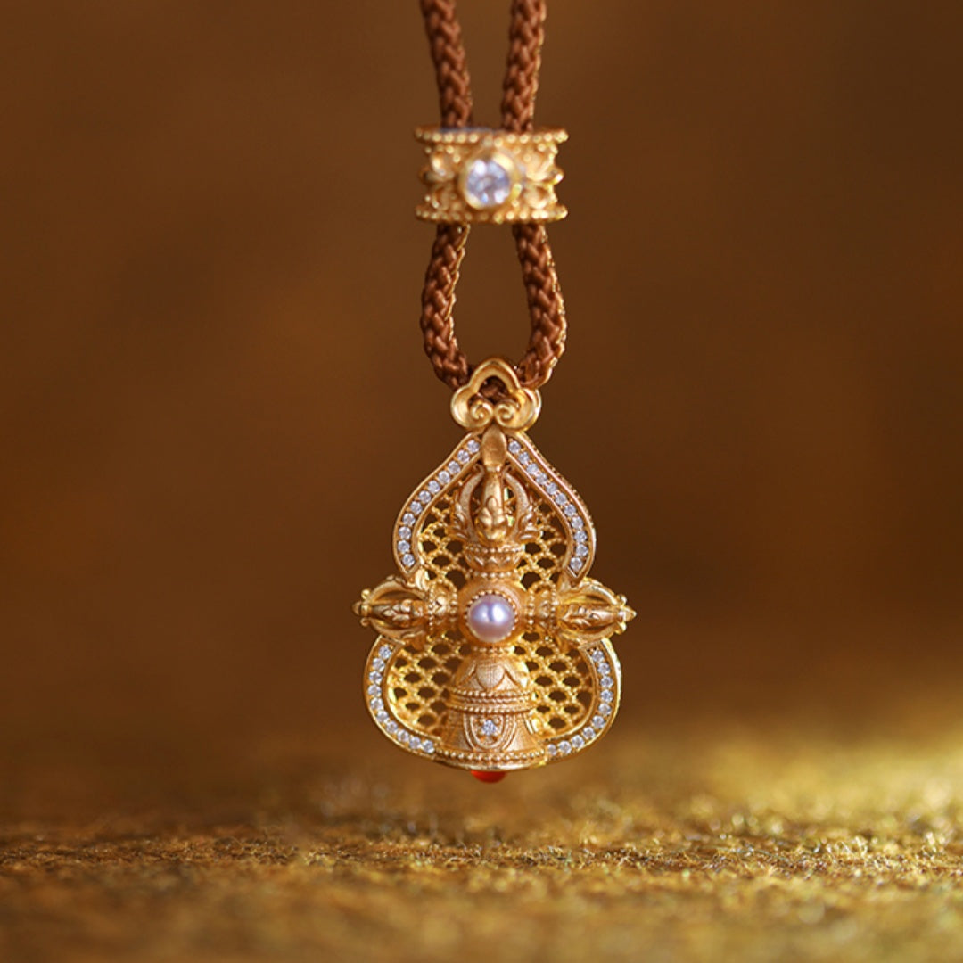 As You Wish Heavy Craftsmanship Retro Design Premium New Chinese Style Gourd Sterling Silver Pendant Necklace