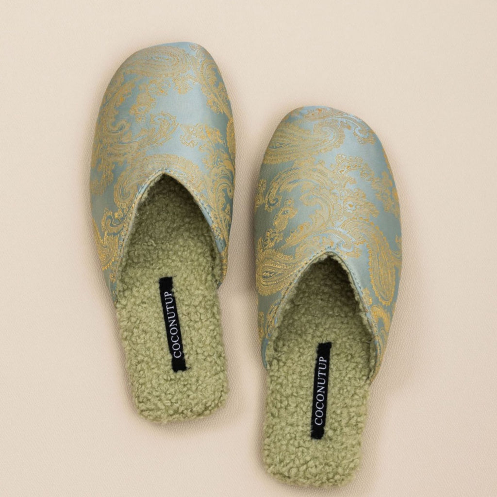 Luxury Velvet-Lined House Shoes with Camel Wool & Anti-Slip Sole