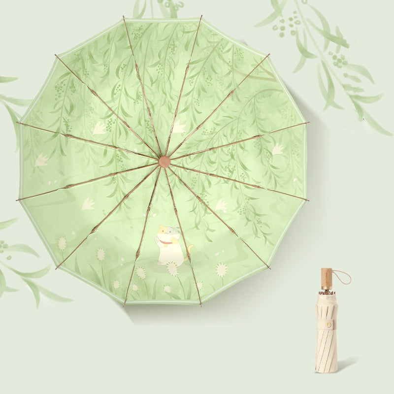 Seasonal Cat Umbrella - Dual-Purpose Sun and Rain Protection