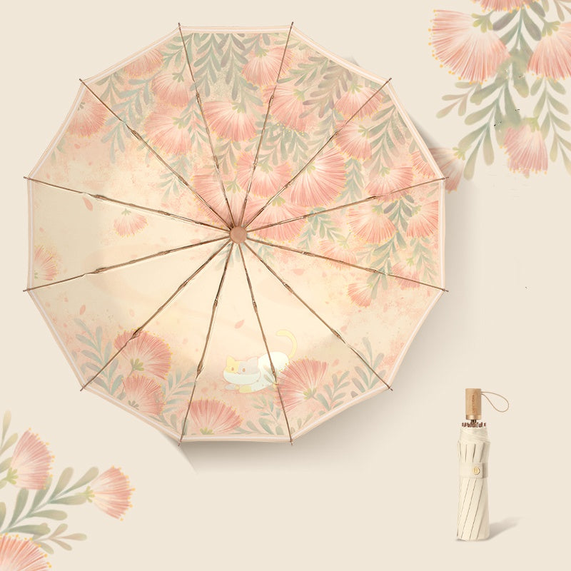 Seasonal Cat Umbrella - Dual-Purpose Sun and Rain Protection