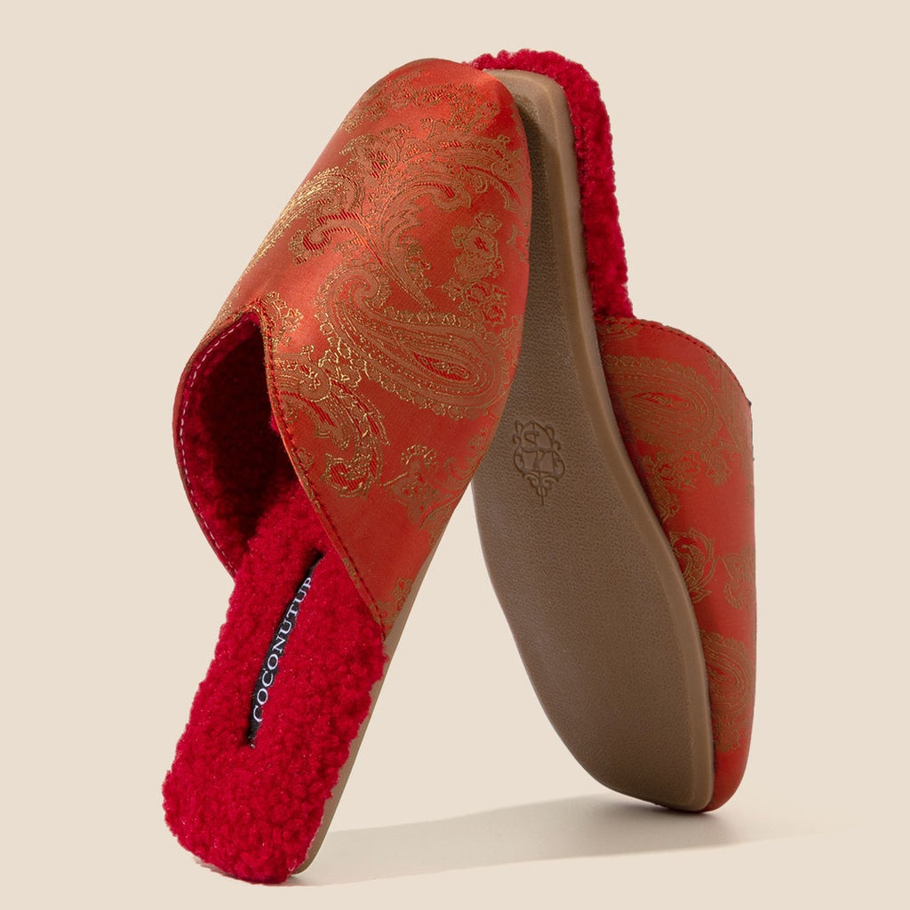 Luxury Velvet-Lined House Shoes with Camel Wool & Anti-Slip Sole