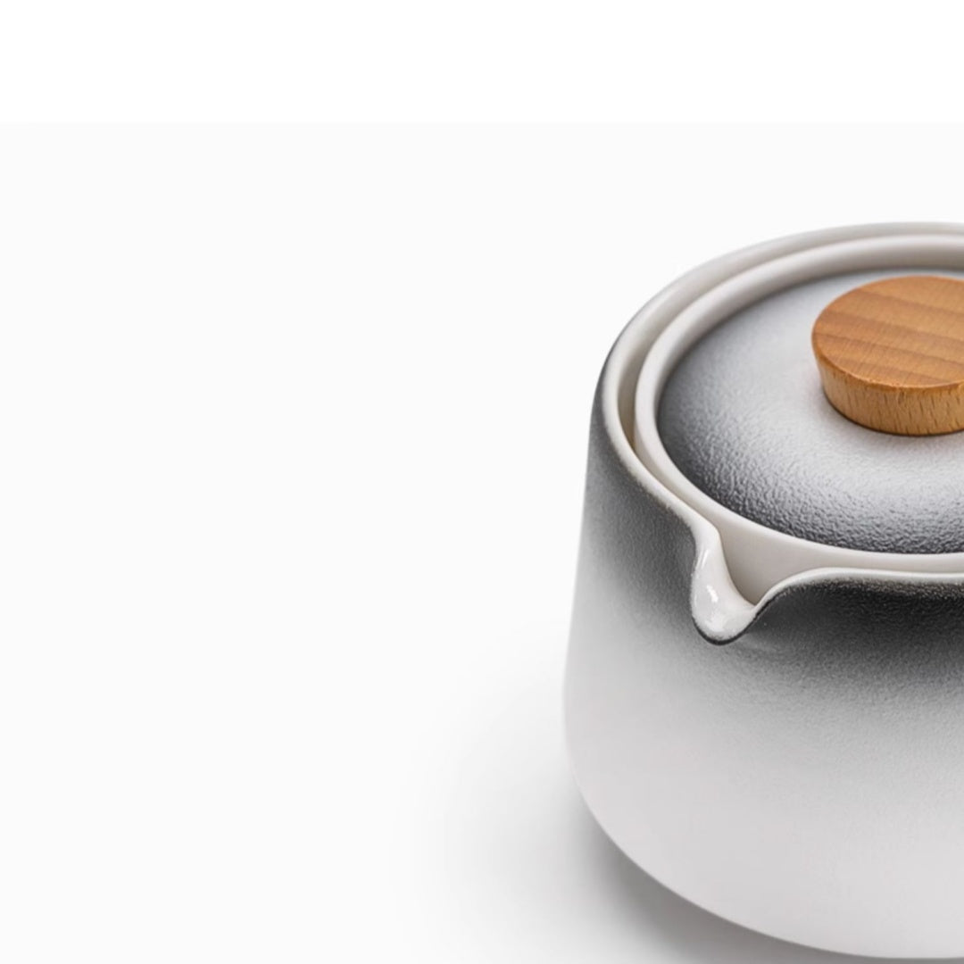 Rotating Auto-Brew Teapot(For Tea Balls) - Premium Ceramic Gongfu Tea Maker with 360° Swivel Base