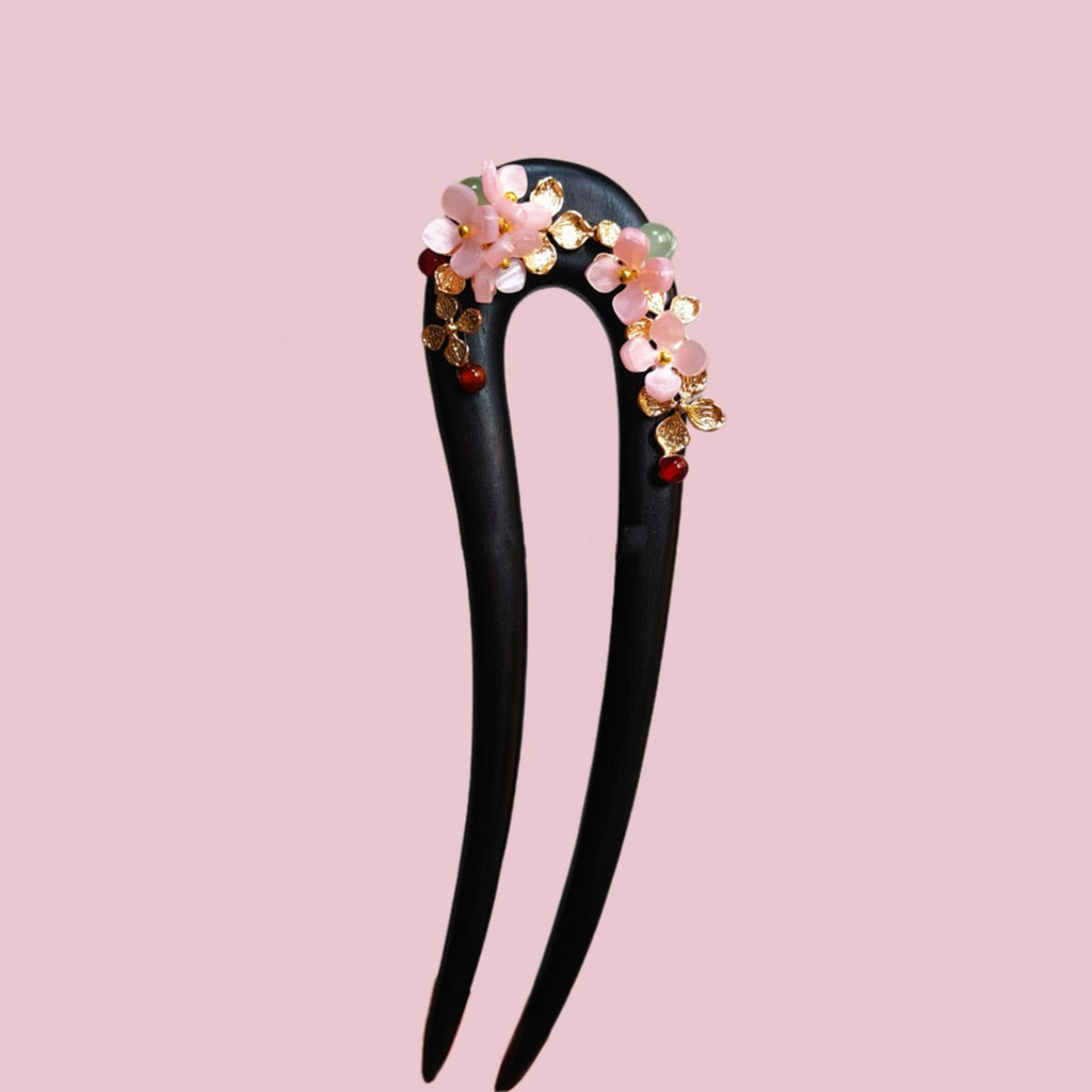 New Chinese Style Black Sandalwood U-shaped Hairpin