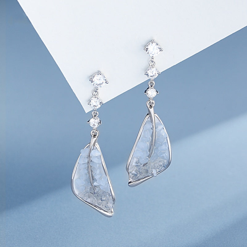 Sea Salt Ice Crystal Leaf Earrings - 2025 New Arrival