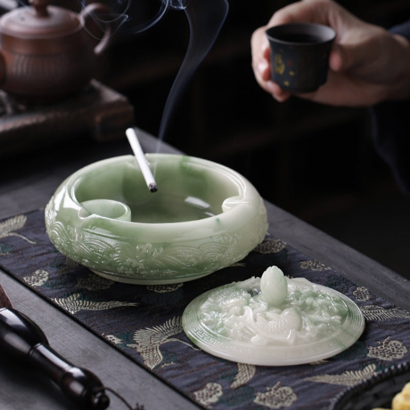 Neo Chinese Style Fish in Abundance Resin Ashtray