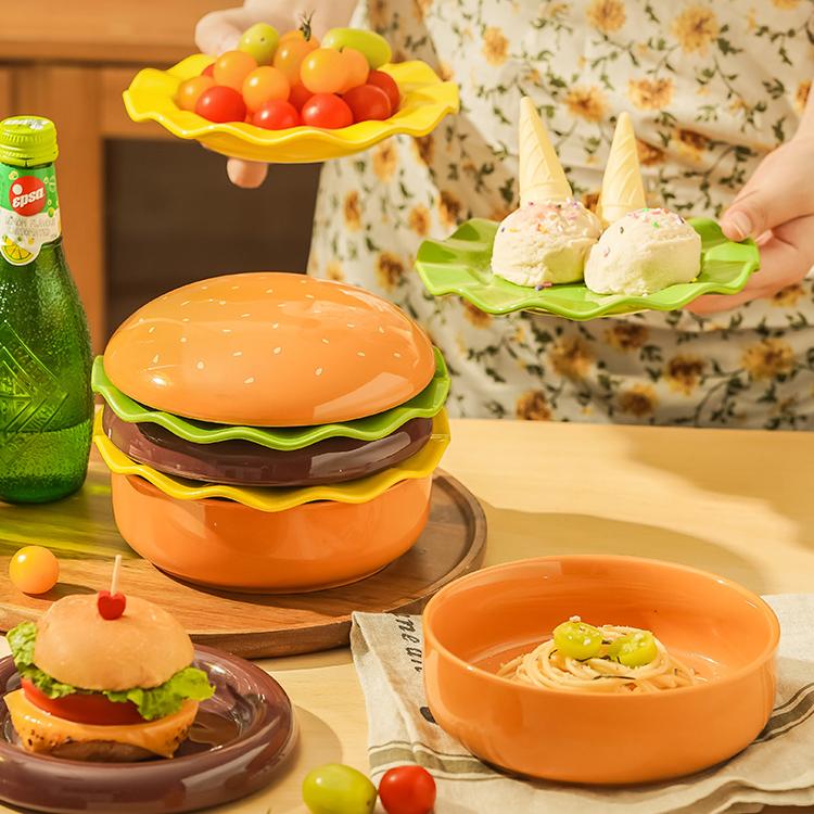 Hamburger Ceramic Bowl Set