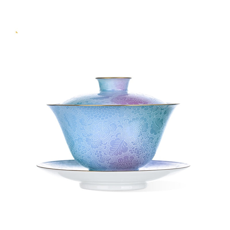 Jingdezhen Ceramic Tea Bowl Set 150ml - Handcrafted With Gold Accents Ideal Gift For Tea Enthusiasts