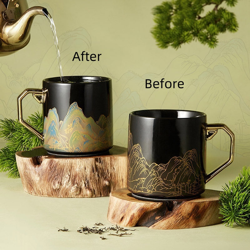 Chinese Style A Thousand Miles of Rivers and Mountains Heat Activated Color Changing Mug