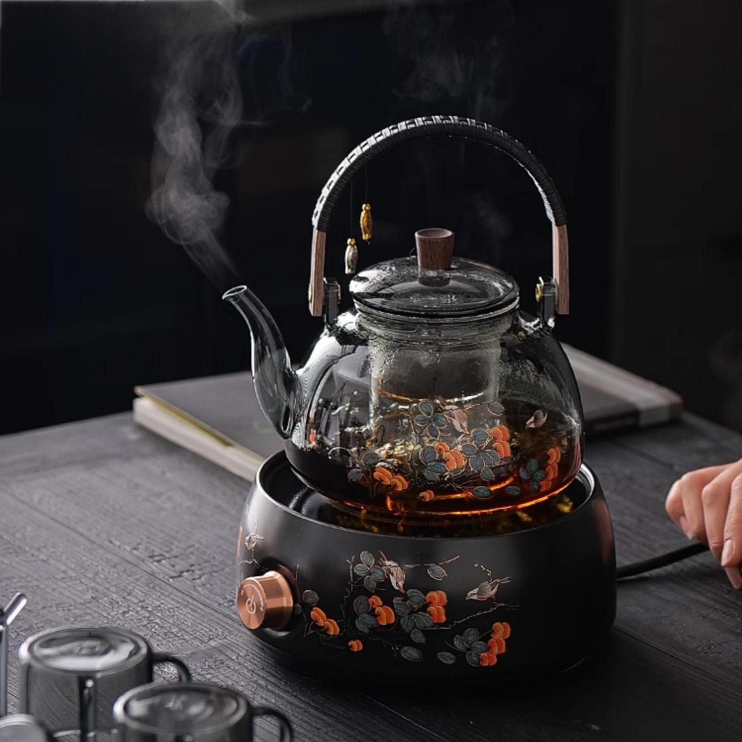 Everything Goes Well Glass Teapot with Electric Ceramic Stove Set