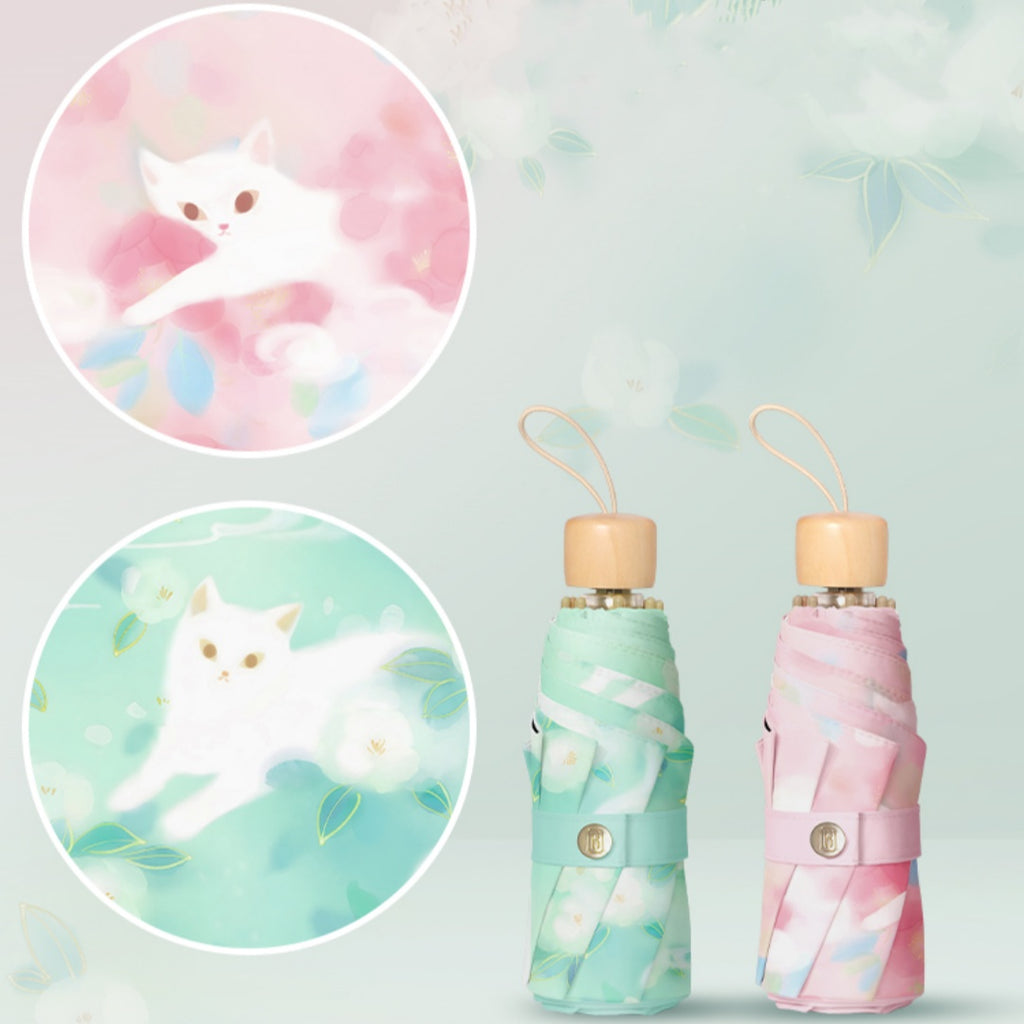 Traditional Chinese Style Compact Umbrella - Lightweight UV Protection Suitable for Women