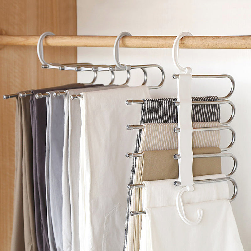 Multi-Layer Foldable Pants Hanger - Stainless Steel Magic Trouser Rack