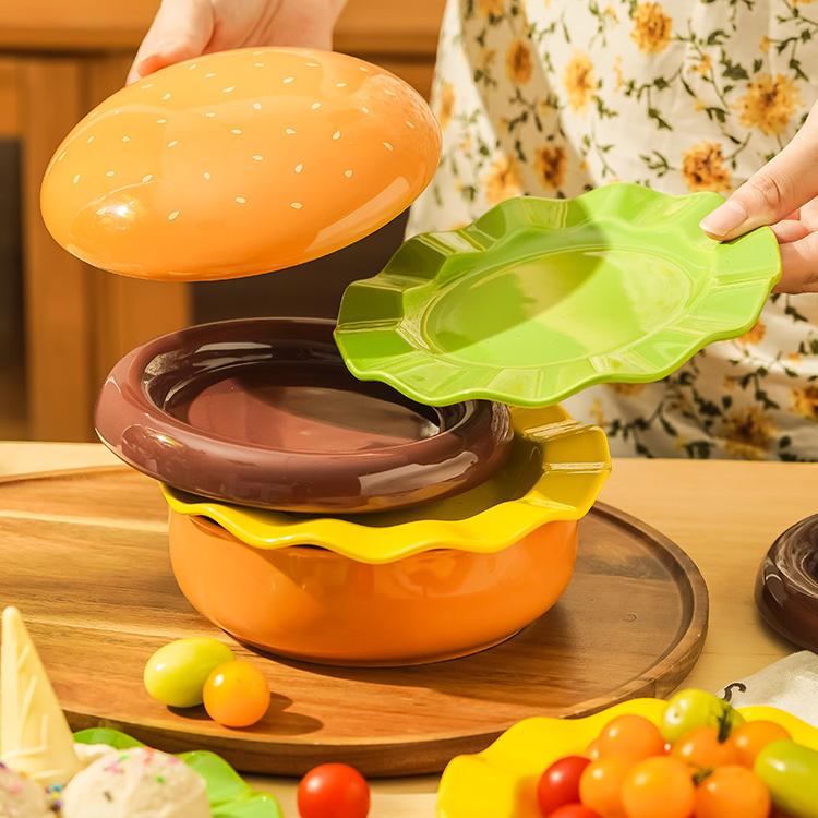 Hamburger Ceramic Bowl Set