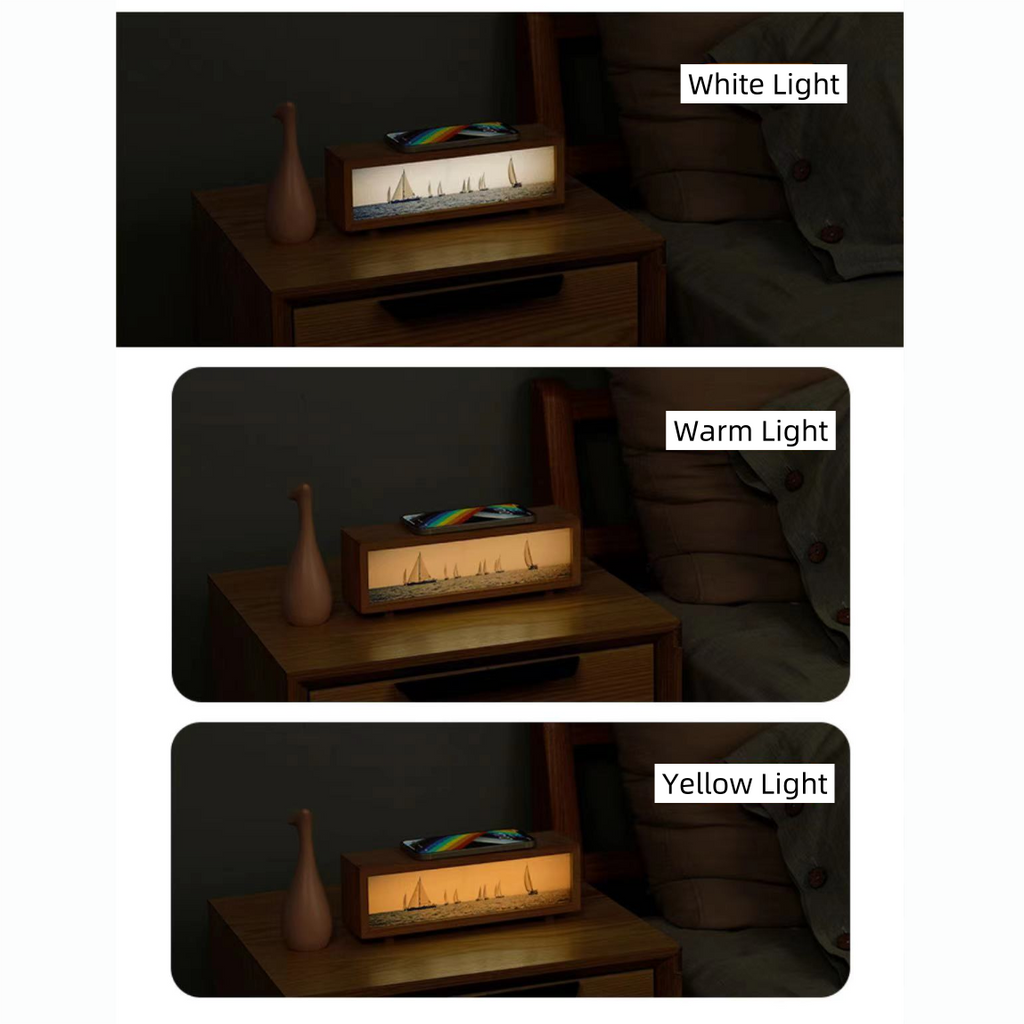 #218 Scenery Wood Lamp with Wireless Charger
