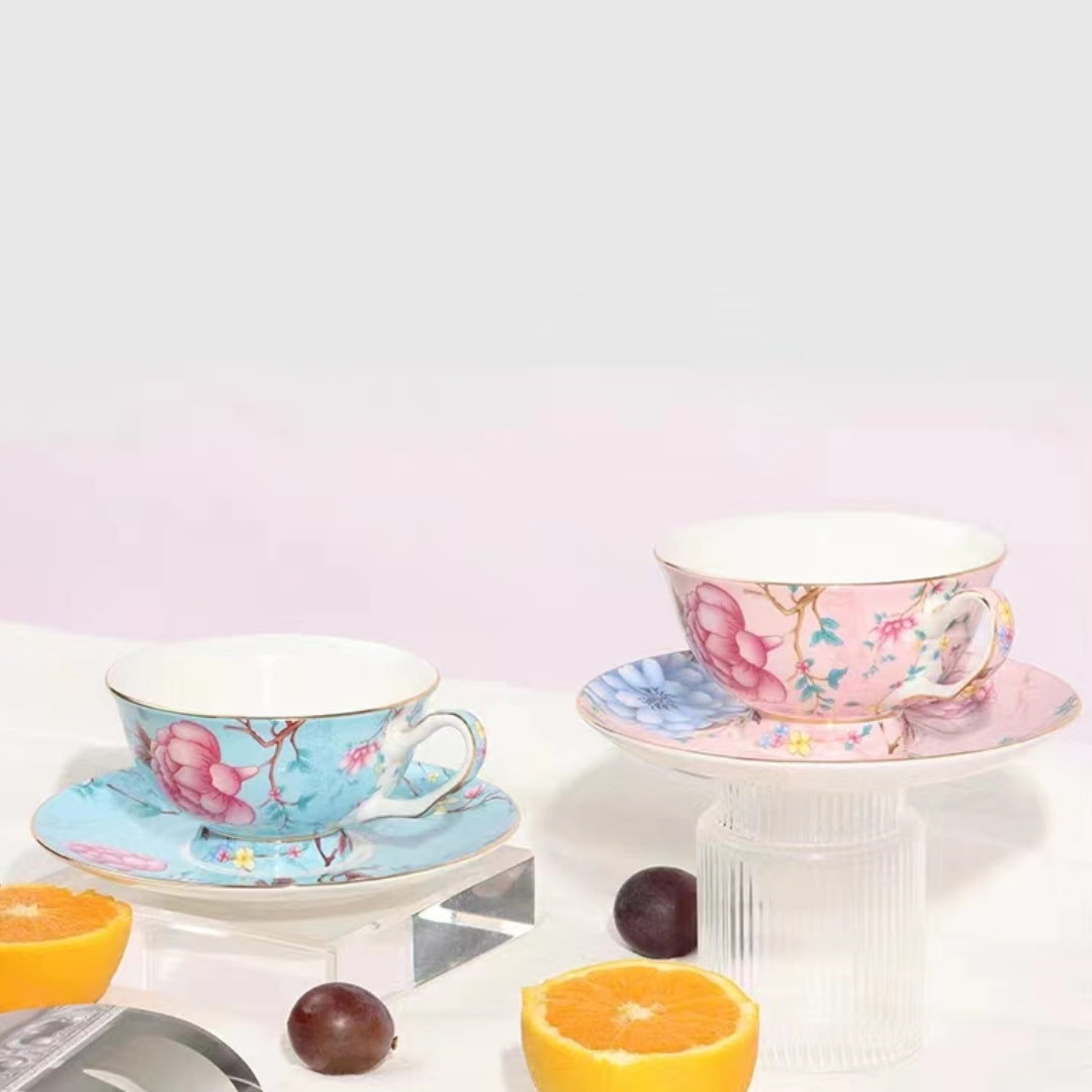 #151 Beau Rose Bone China Tea Cup and Saucer