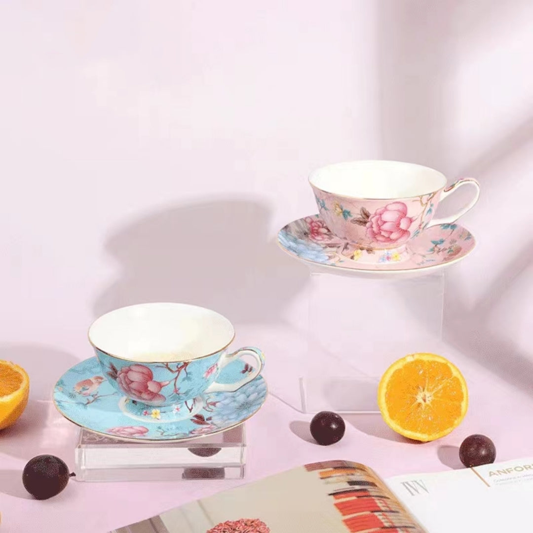 #151 Beau Rose Bone China Tea Cup and Saucer