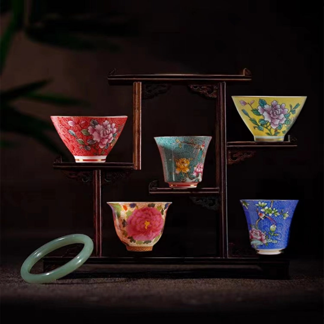 #152 Ceramic Chinese Teacups 6-Pack