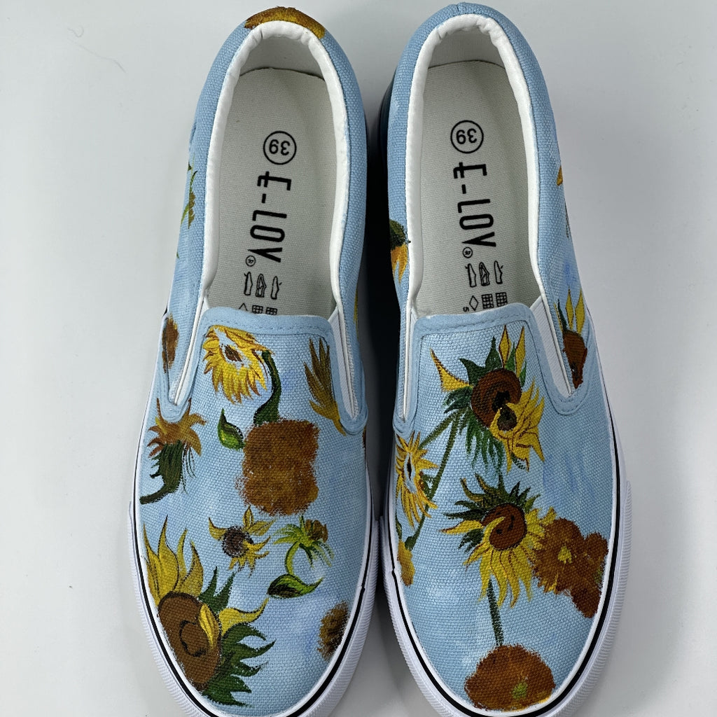 #010 Van Gogh Theme Hand-Painted Canvas Shoes