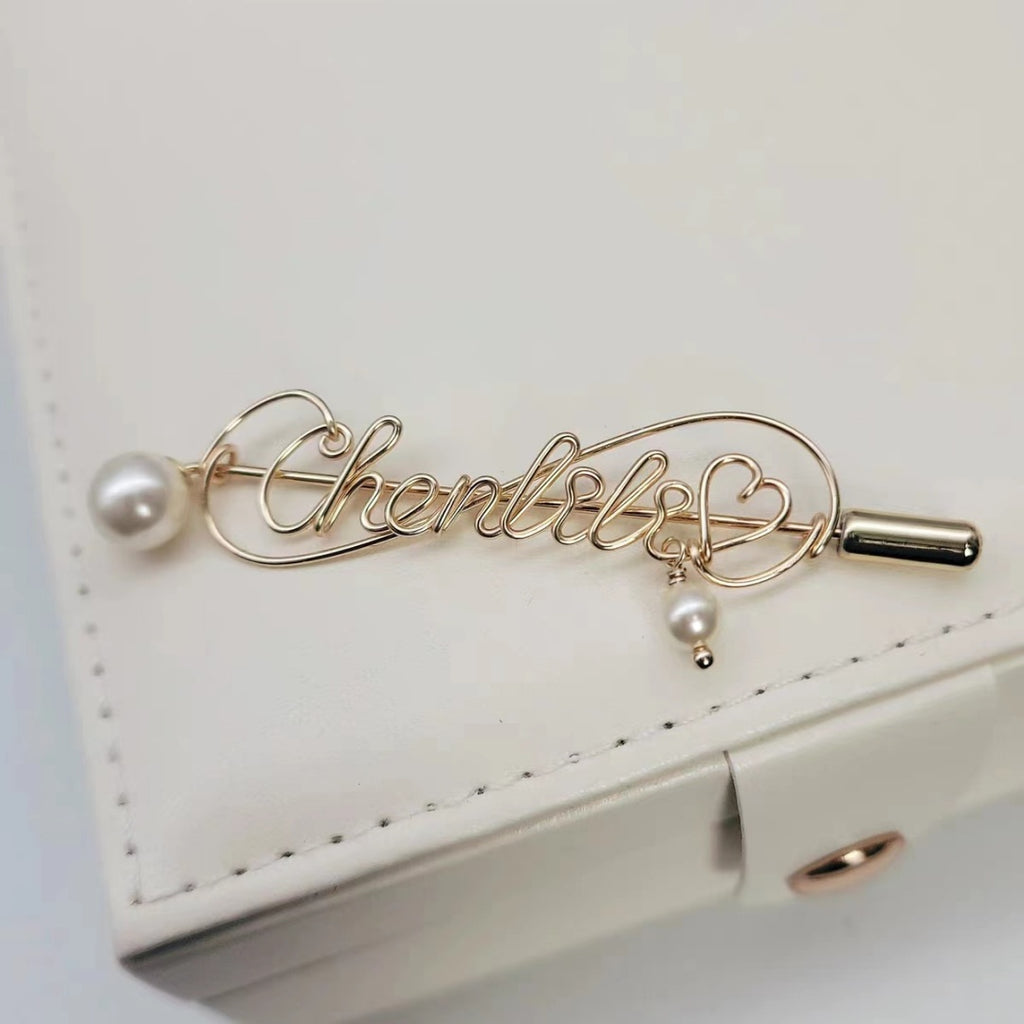 #172 Custom Wire Wrapped Name Brooch