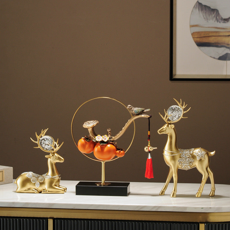 #335 Enamel Magpie Persimmon Ornament Living Room Entrance TV Cabinet Decoration