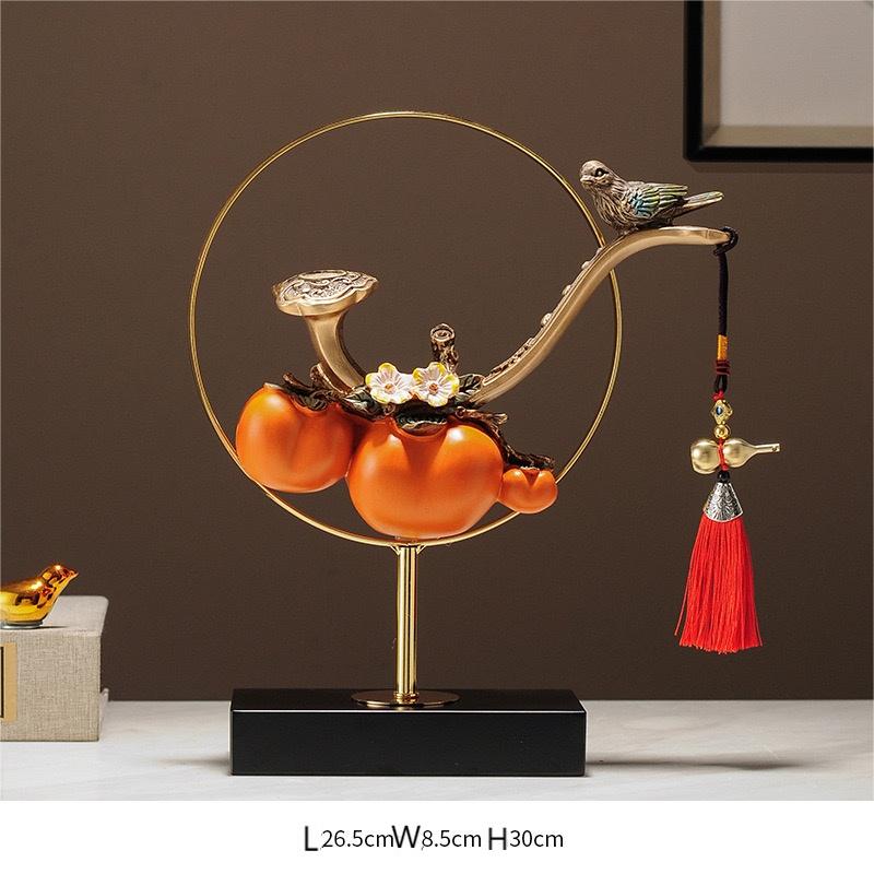 #335 Enamel Magpie Persimmon Ornament Living Room Entrance TV Cabinet Decoration