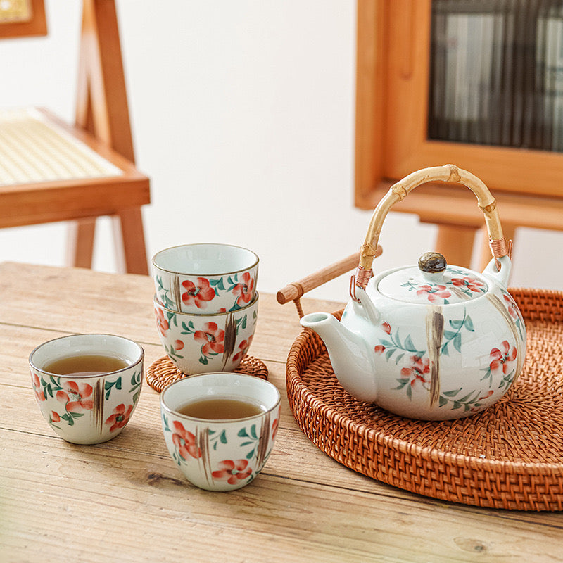 #159 Sakura Blossoms Porcelain Tea Pot
