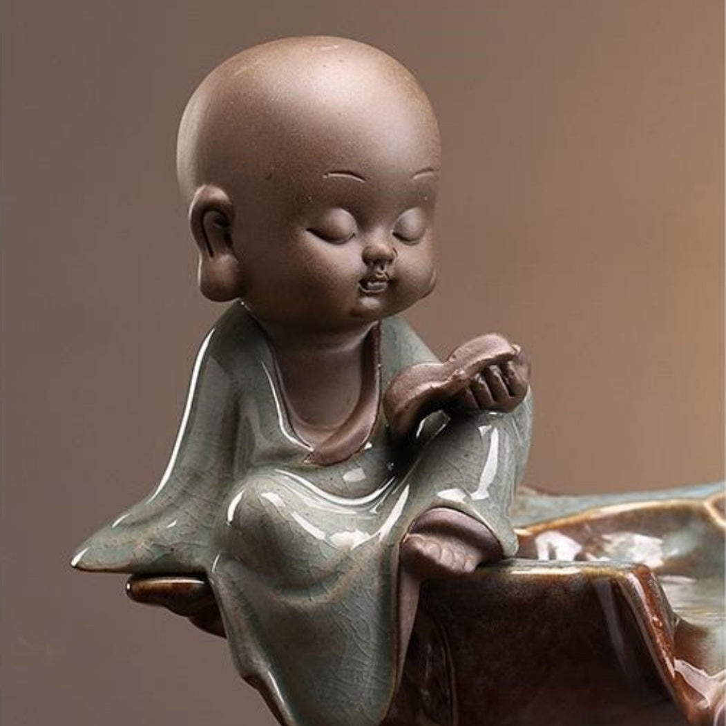 #328 Chinese Zen Ornaments with Rain Curtain and Rattan Lamp Ceramics Incense Burner