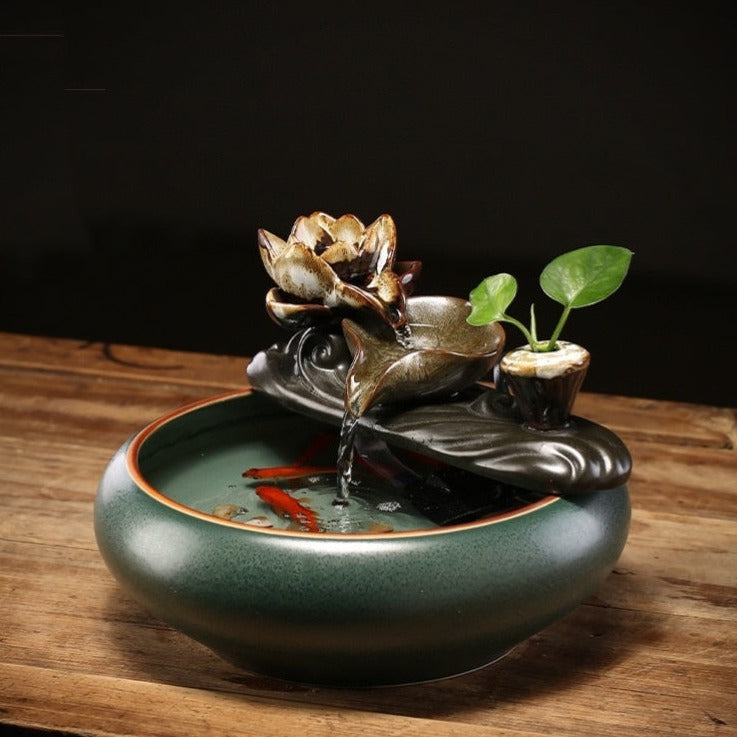 #090 Indoor Fountain Waterfall - Tabletop Fountain for The Garden Feng Shui Outdoor Patio Water Feature