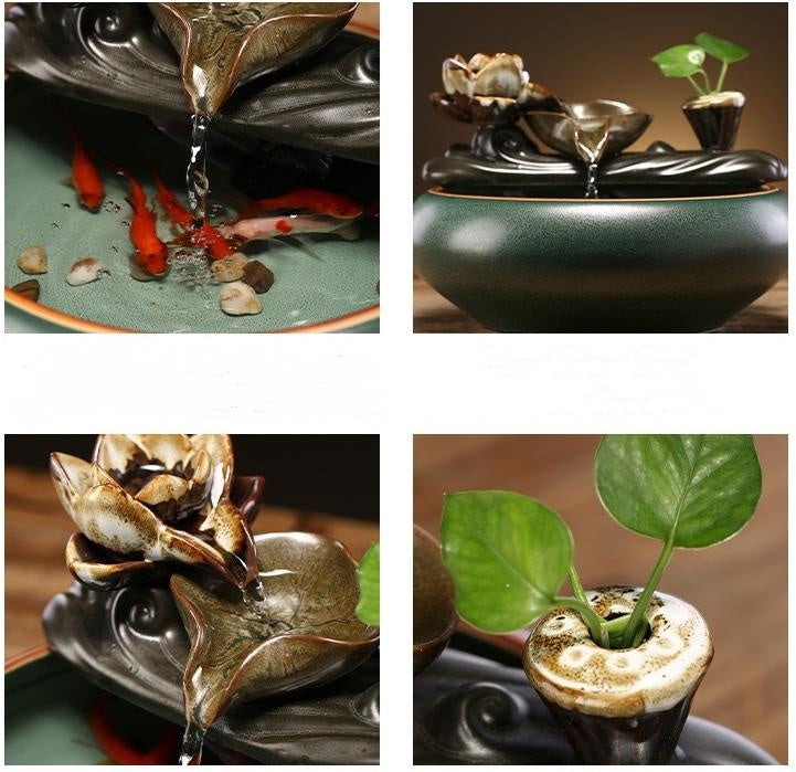 #090 Indoor Fountain Waterfall - Tabletop Fountain for The Garden Feng Shui Outdoor Patio Water Feature
