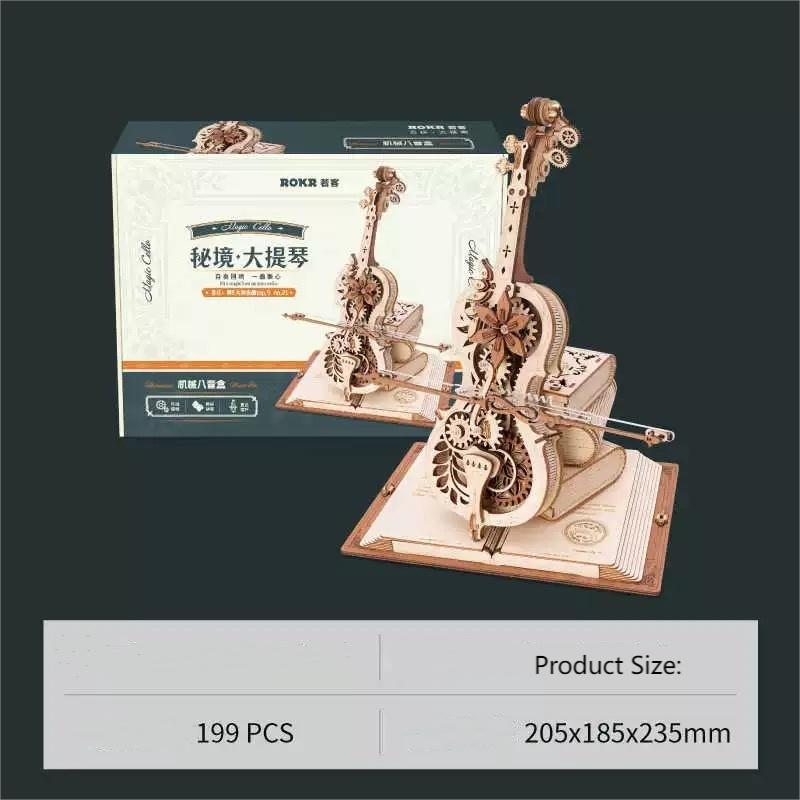 #183 3D Puzzles Cello Model Kit with Base 199pcs