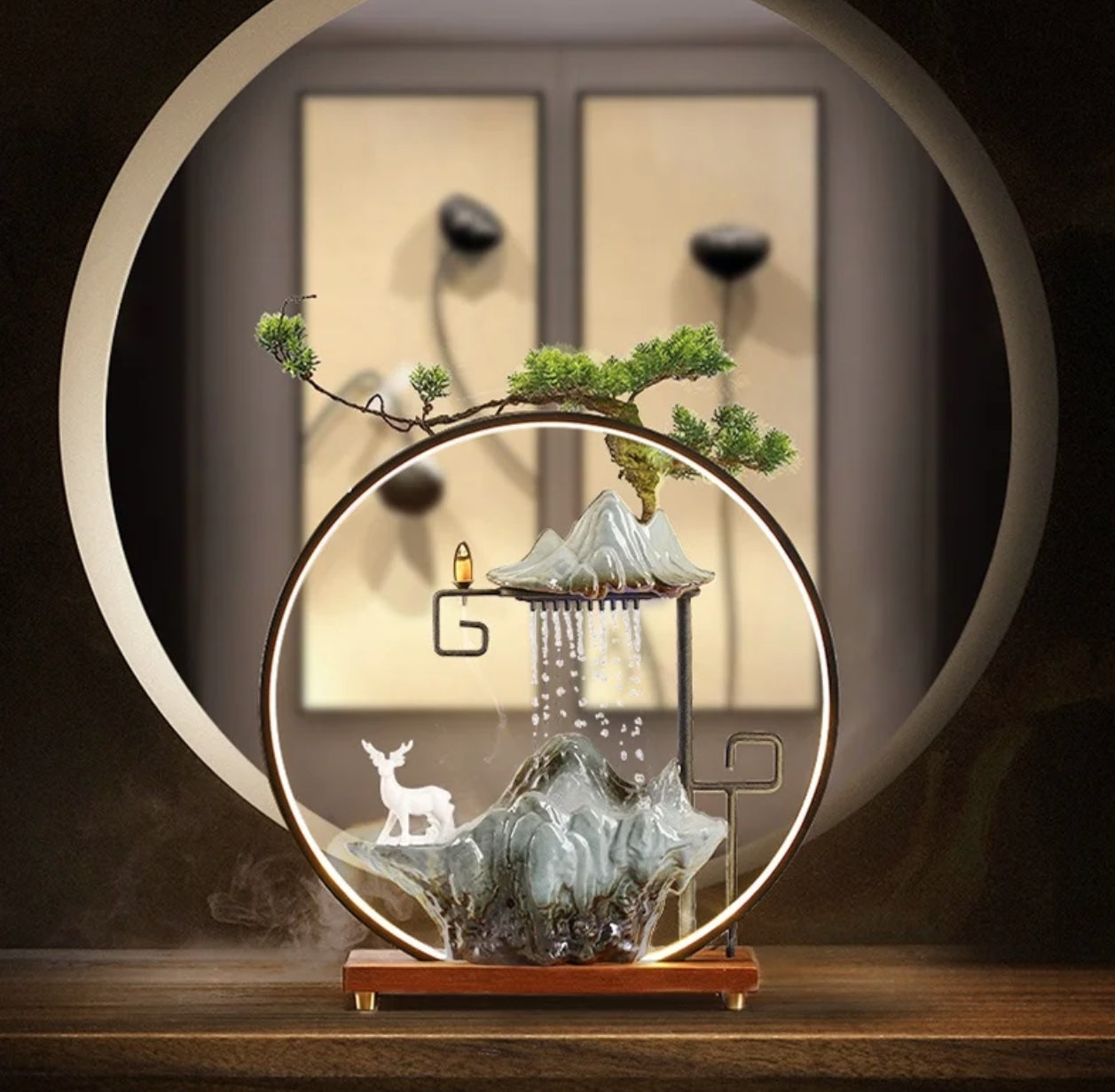 #068 Creative Loop Water Fountain Lucky Feng Shui Decoration